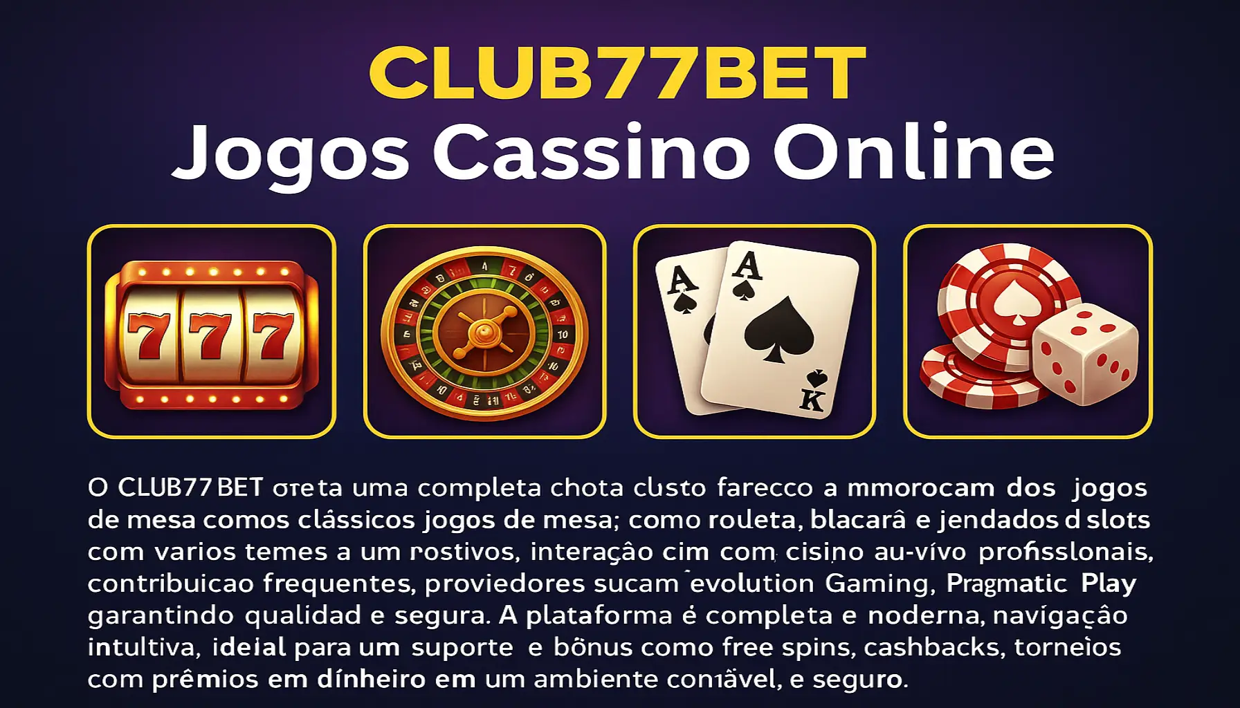 Jogos de cassino online CLUB77BET