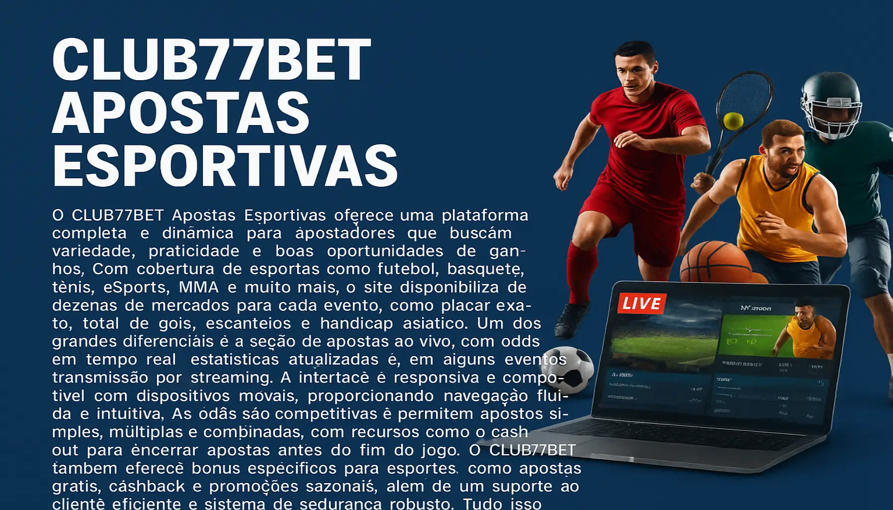 Apostas esportivas no cassino online CLUB77BET